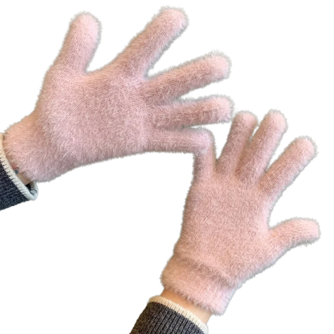 Gants d'hiver en velours de vison