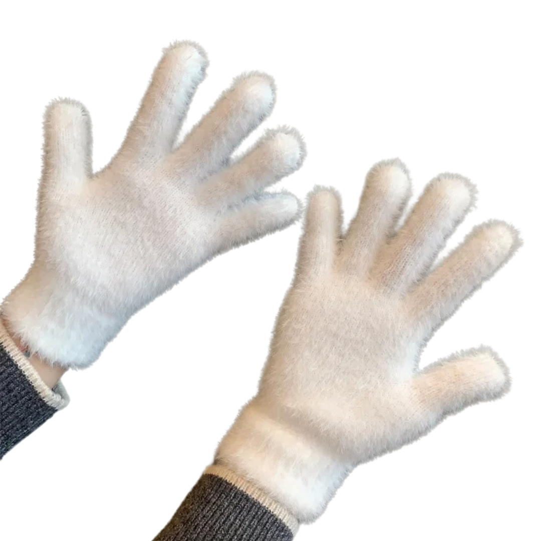 Gants d'hiver en velours de vison