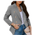 Blazer pied-de-poule à double boutonnage pour femmes