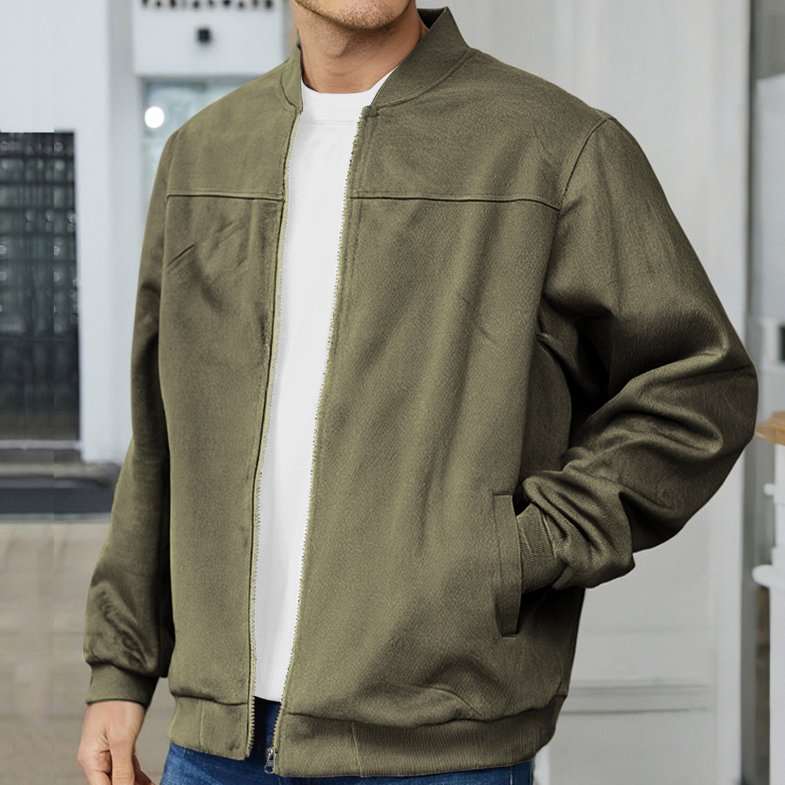 Veste d'hiver pour hommes en daim au design intemporel