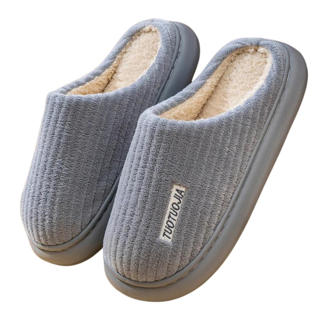 Chaussons pelucheux en mousse à mémoire de forme