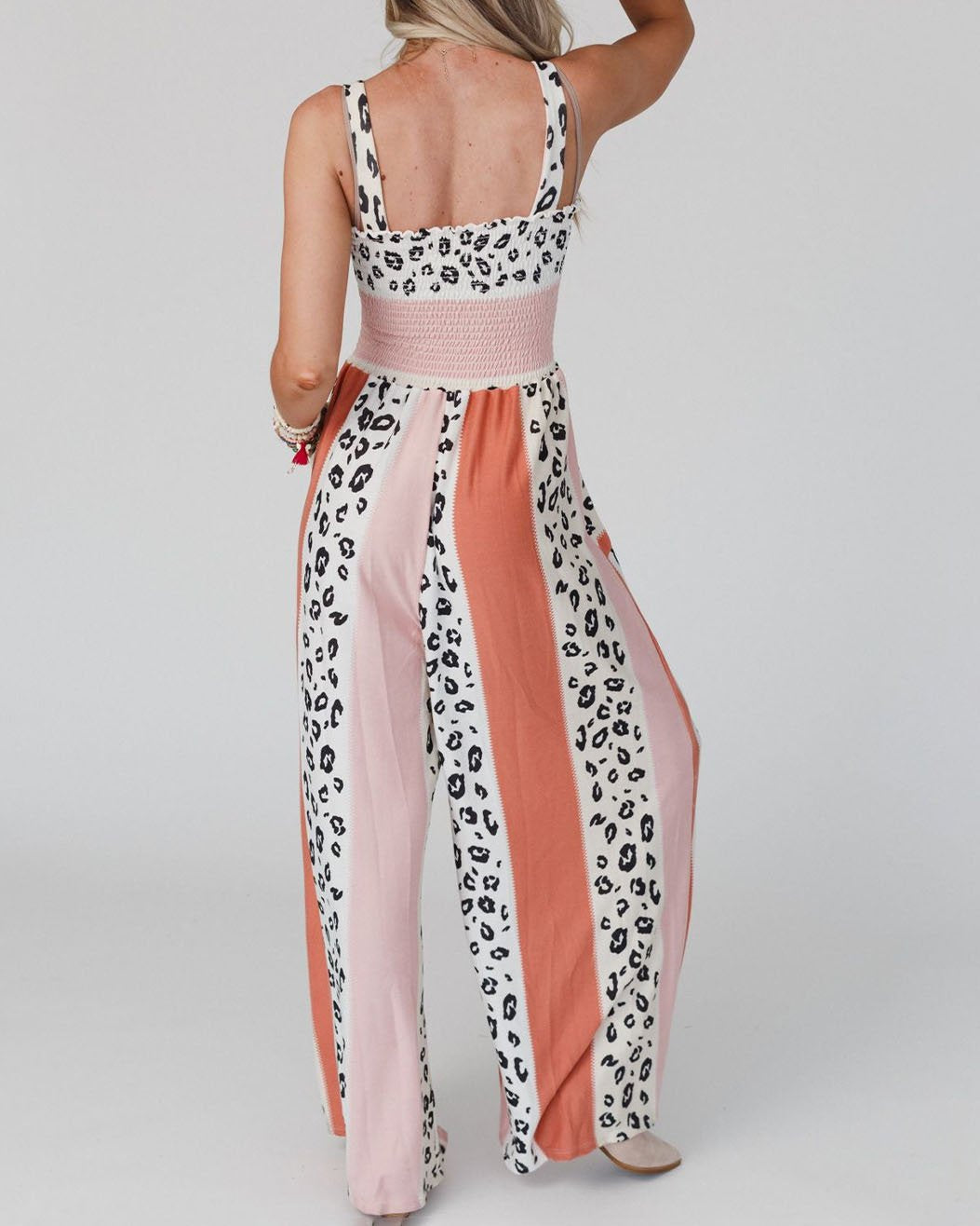 Combinaison Femme Chic à Jambes Larges en Polyester-3