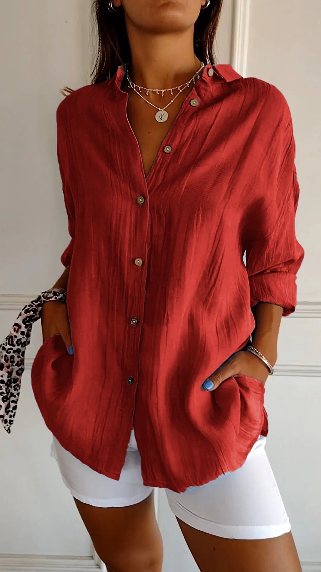 Variant image for Chemisier Femme Élégant en Polyester-49