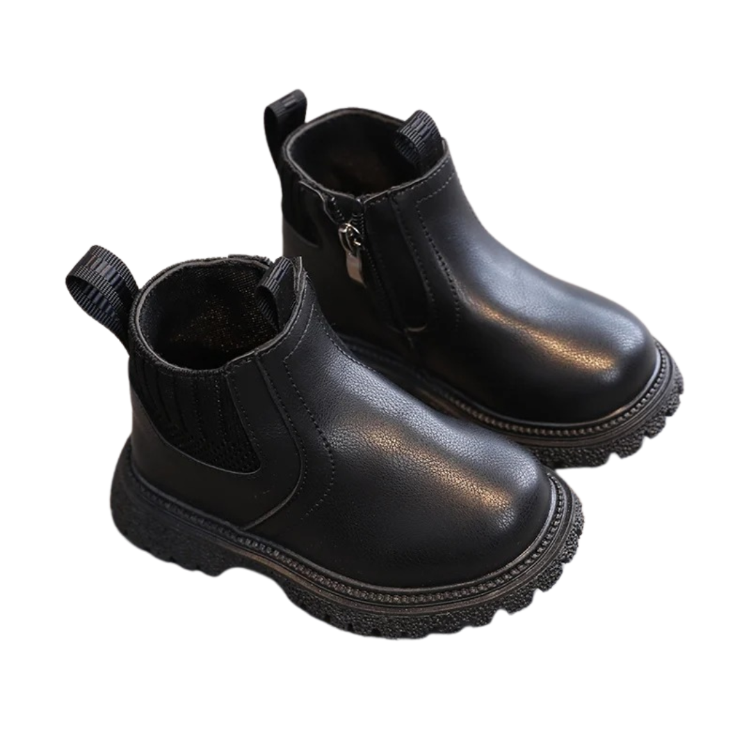 Bottes en cuir à fermeture éclair latérale pour enfants