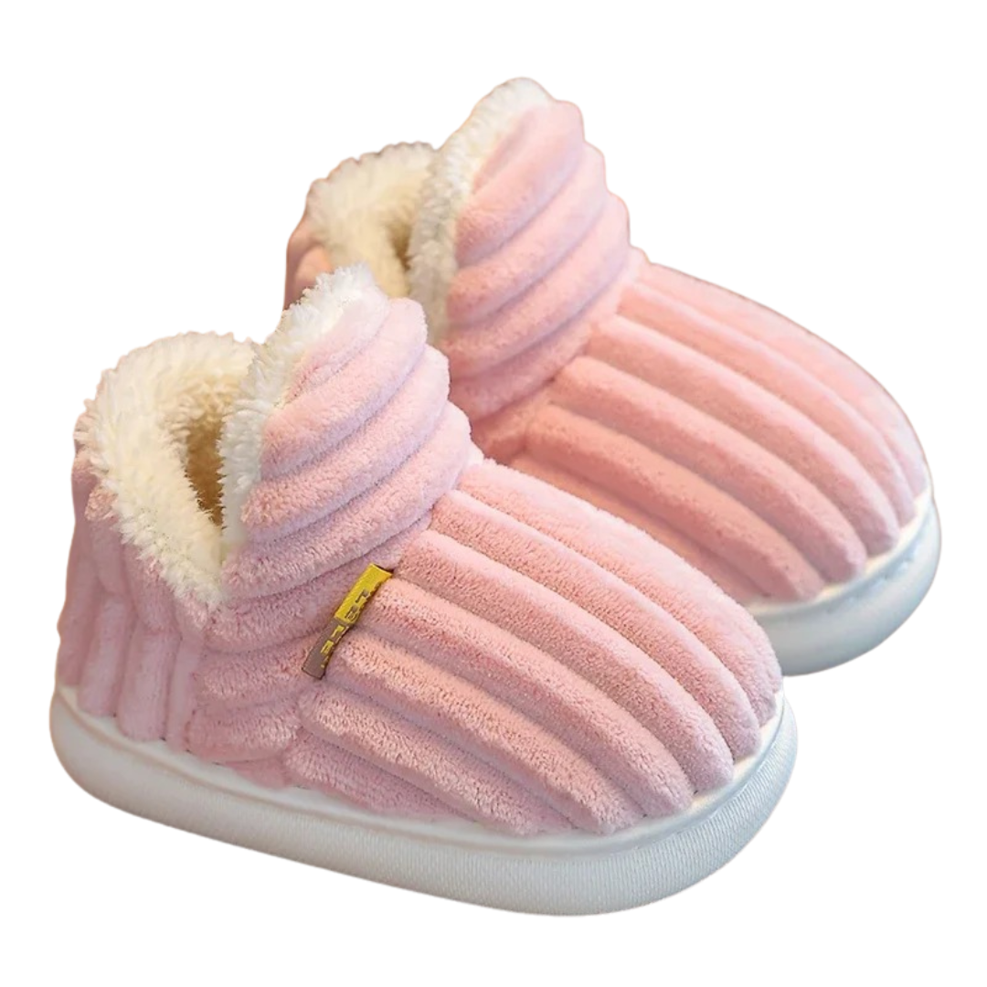 Chaussons en peluche antidérapants à semelle souple pour enfants