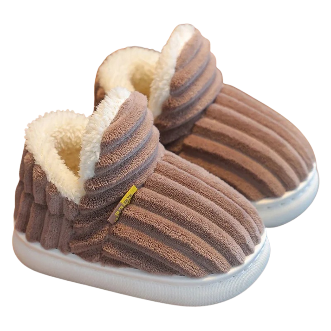 Chaussons en peluche antidérapants à semelle souple pour enfants