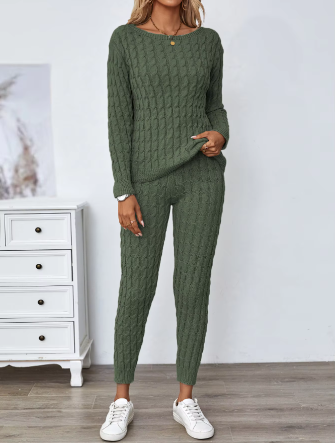 Ensemble pull et pantalon en tricot pour femmes