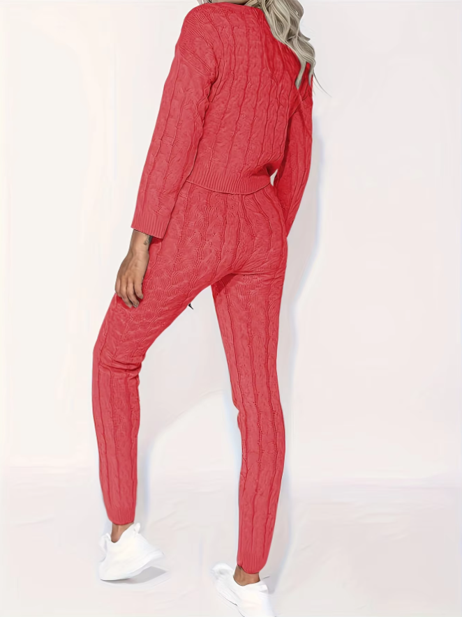 Ensemble pull et pantalon en tricot pour femmes