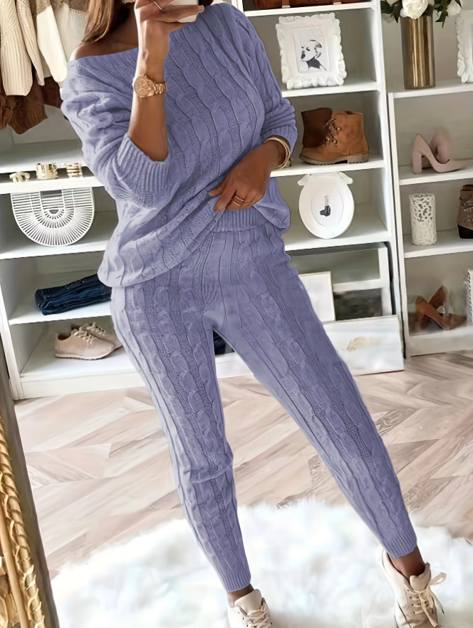 Ensemble pull et pantalon en tricot pour femmes