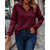 Pull Femme Col V Élégant Mélange Coton Soie 6