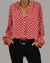 Variant image for Chemisier Femme Chic Col en V Mélange de Coton à Manches Longues-9
