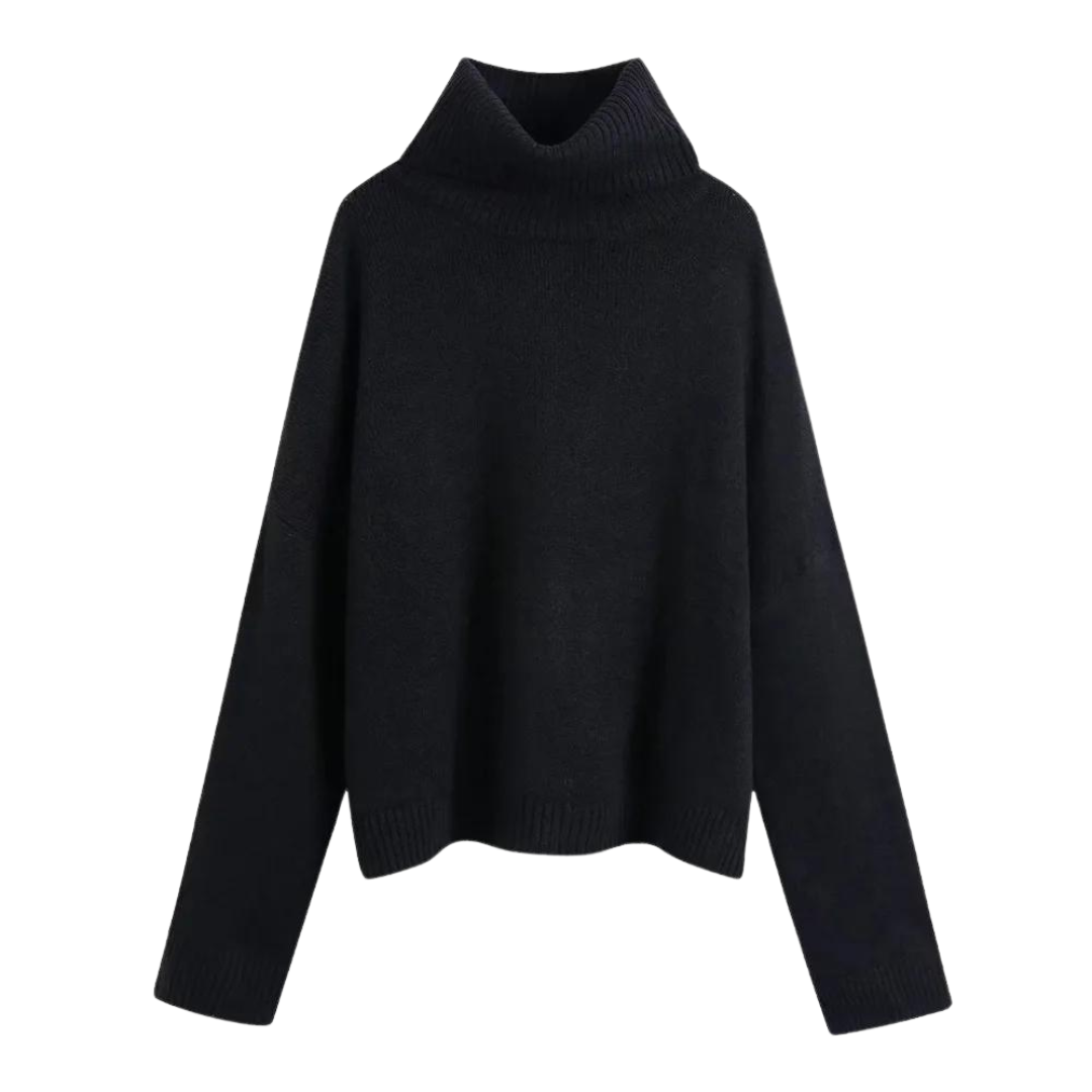 Pull en tricot à col montant pour femmes