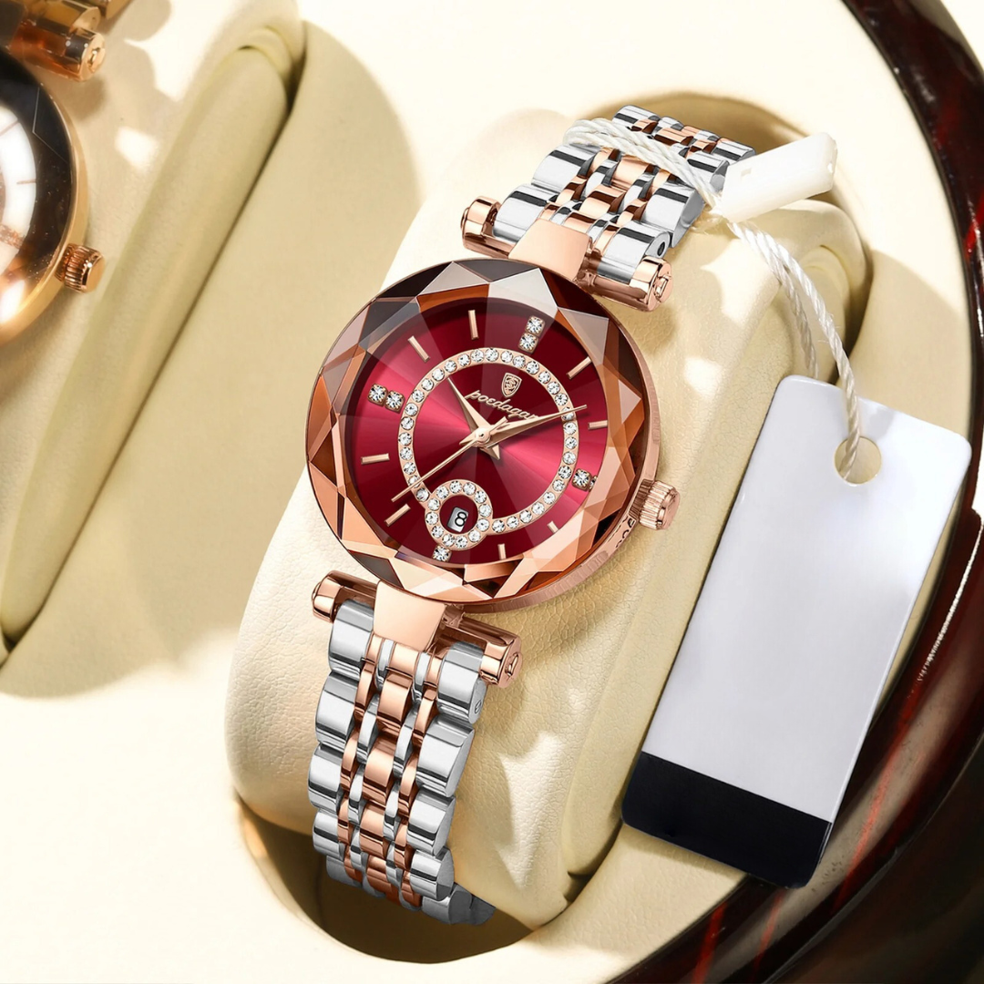 Montre à quartz pour femmes avec diamants