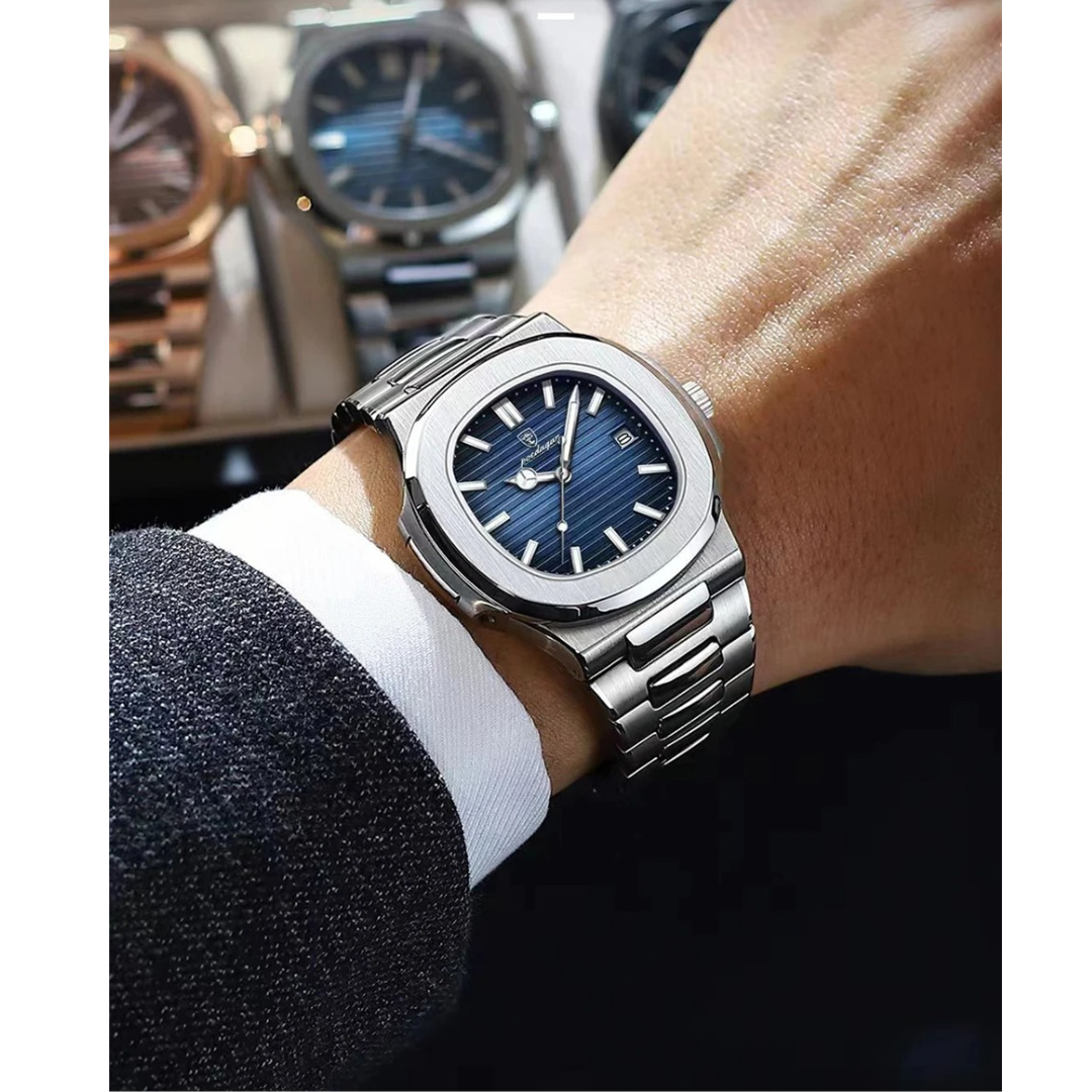 Montre de luxe en acier inoxydable pour hommes