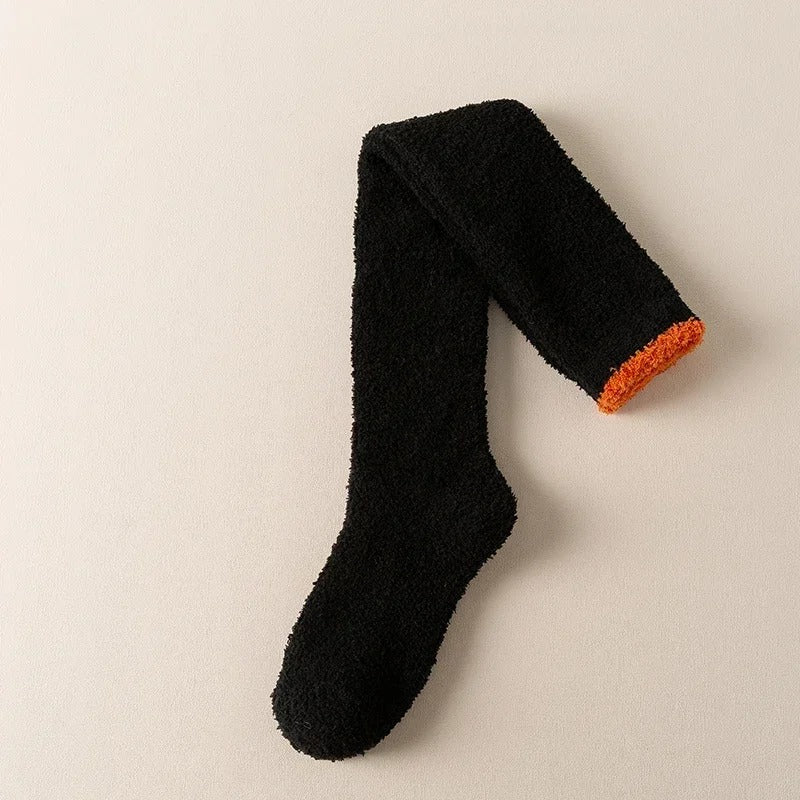 Chaussettes hautes en polaire corail