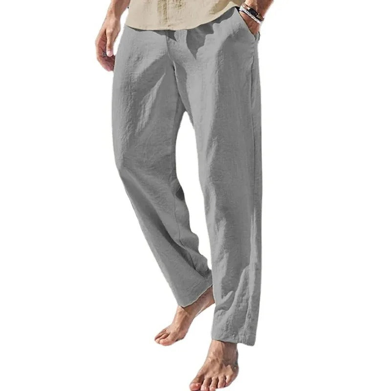 Pantalon homme en coton et lin