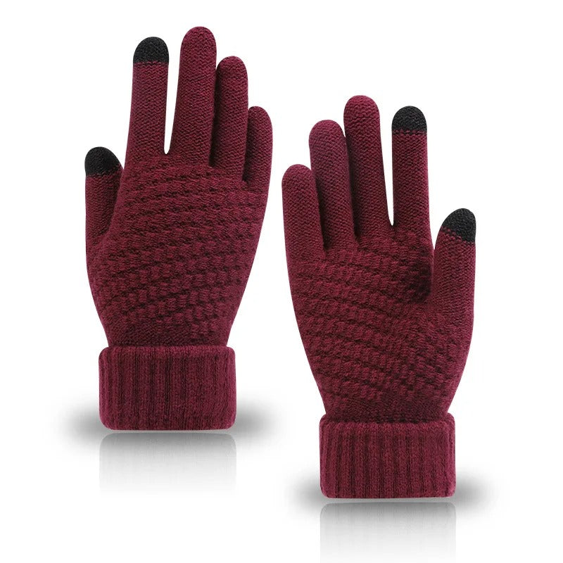 Gants d'hiver classiques en tricot à écran tactile