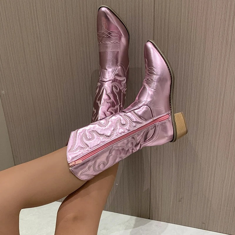 Bottes de cow-boy rétro colorées pour femmes