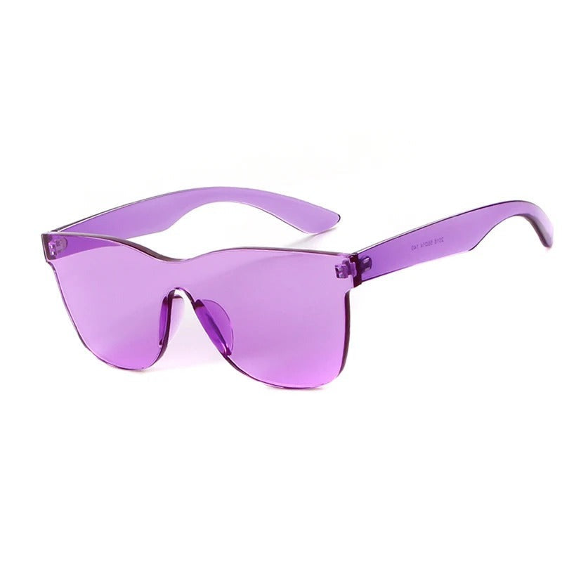 Lunettes de soleil carrées sans monture Candy Colors