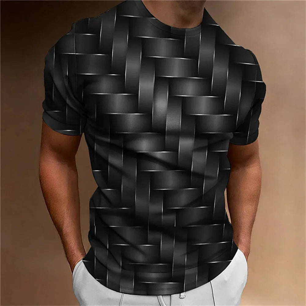 T-shirt homme imprimé 3D géométrique