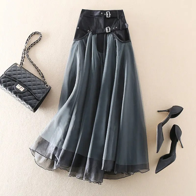 Jupe en maille taille haute pour femmes