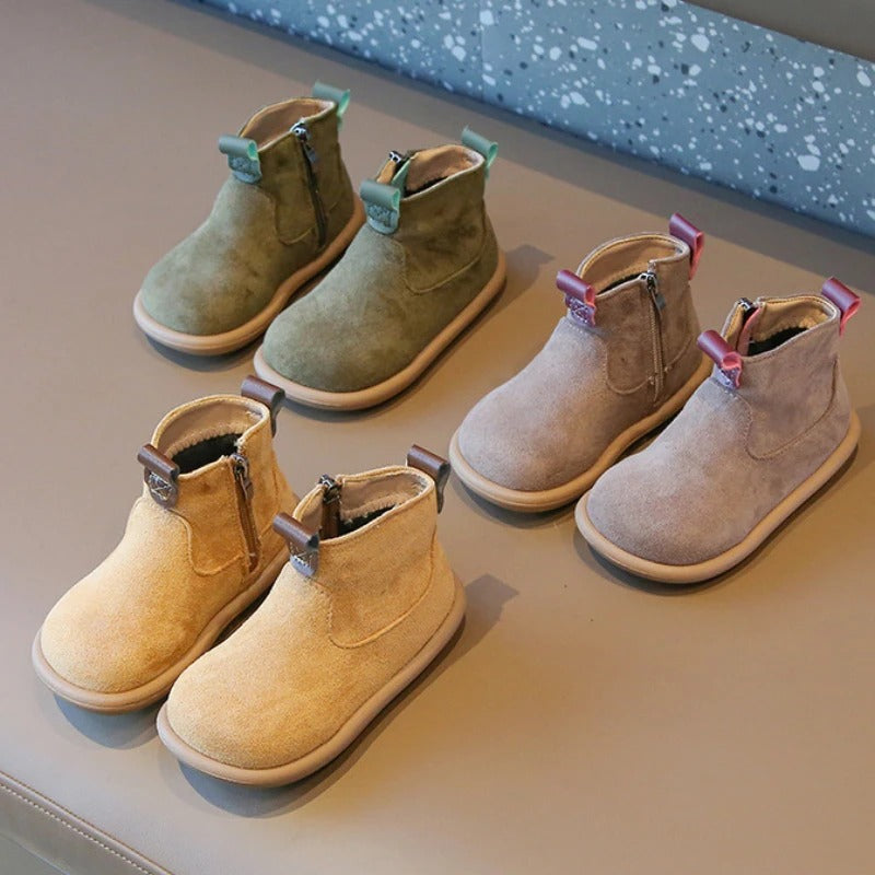 Bottes antidérapantes en daim pour enfants