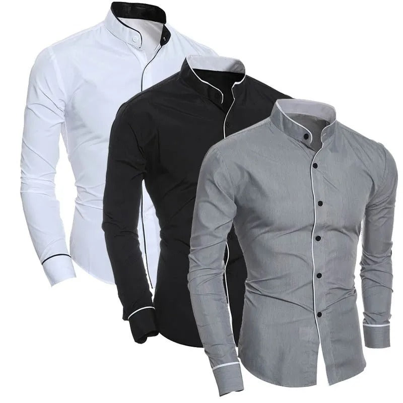 Chemisier slim à manches longues pour hommes