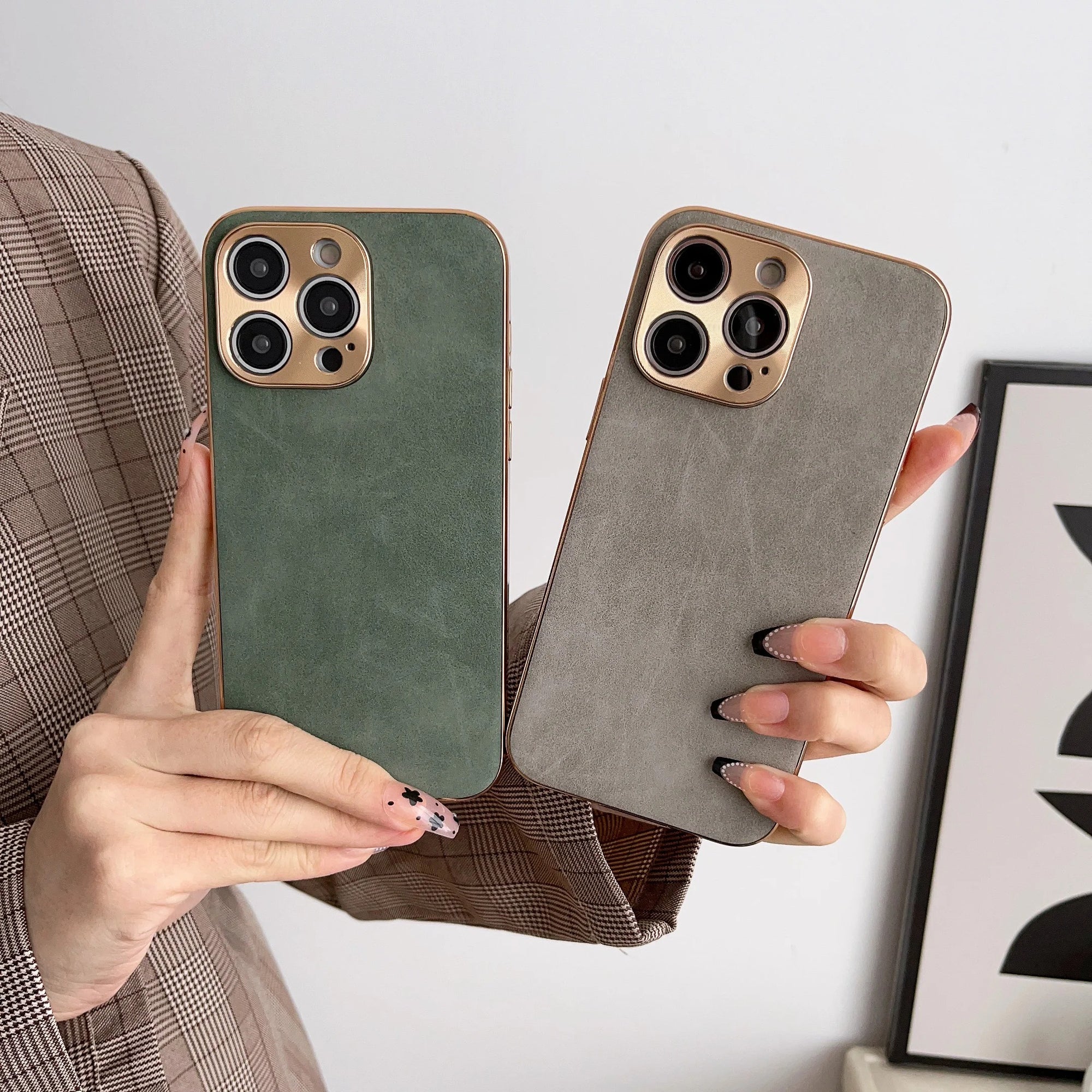 Étui de téléphone en cuir pour iPhone