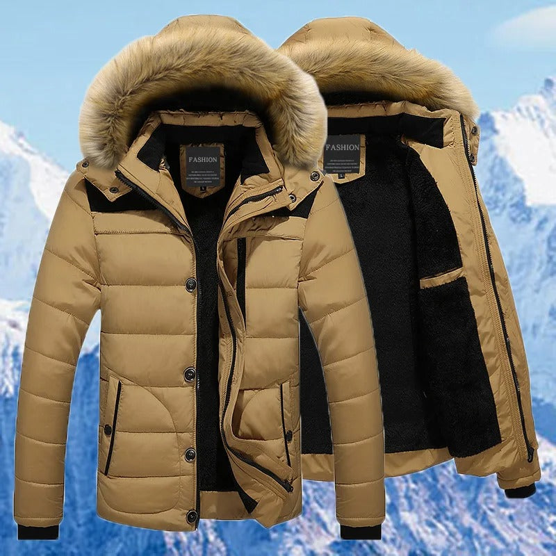 Parka en coton et duvet polaire pour hommes