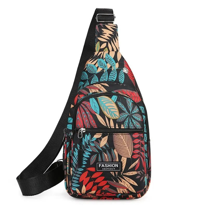 Sac bandoulière imprimé feuilles