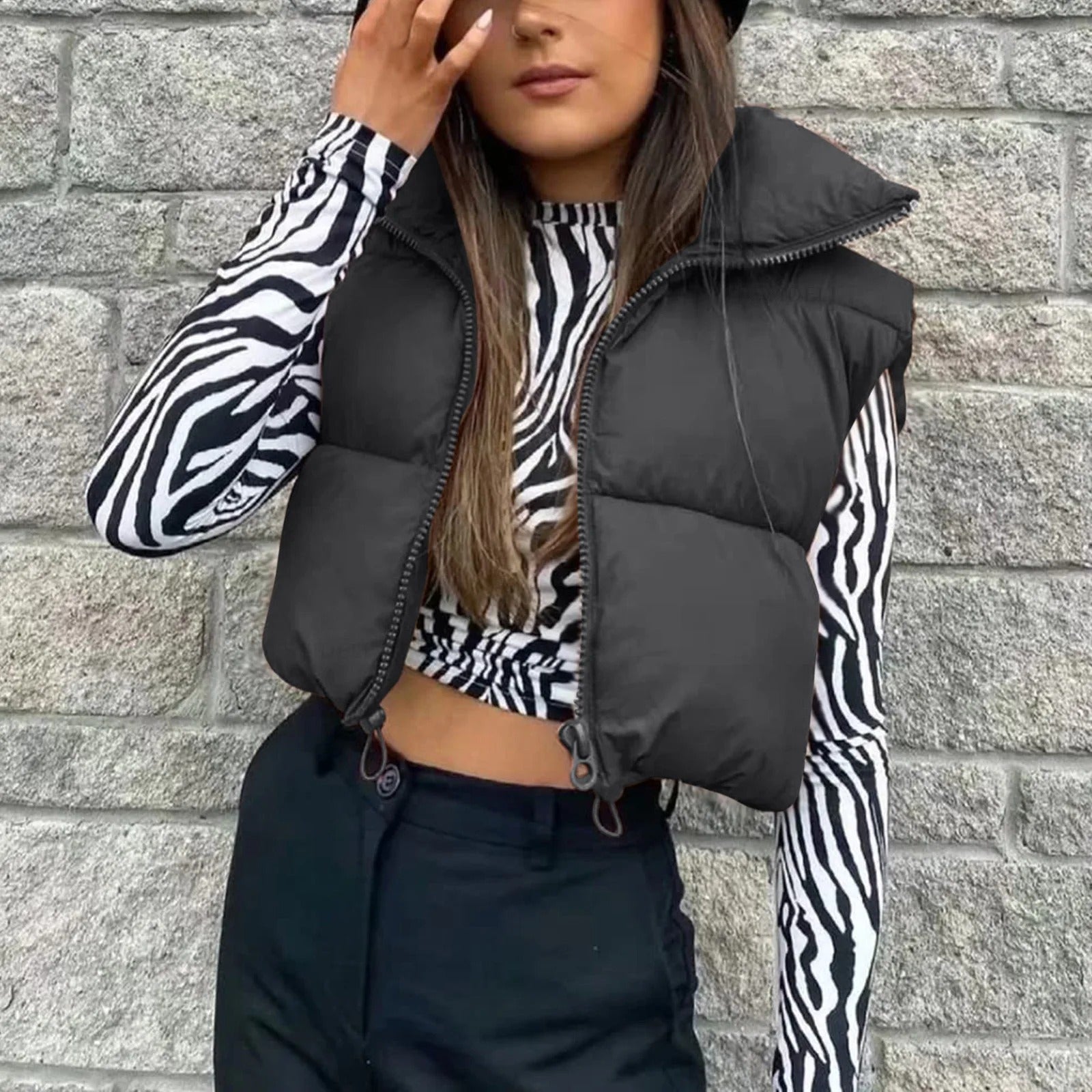 Veste matelassée courte pour femme