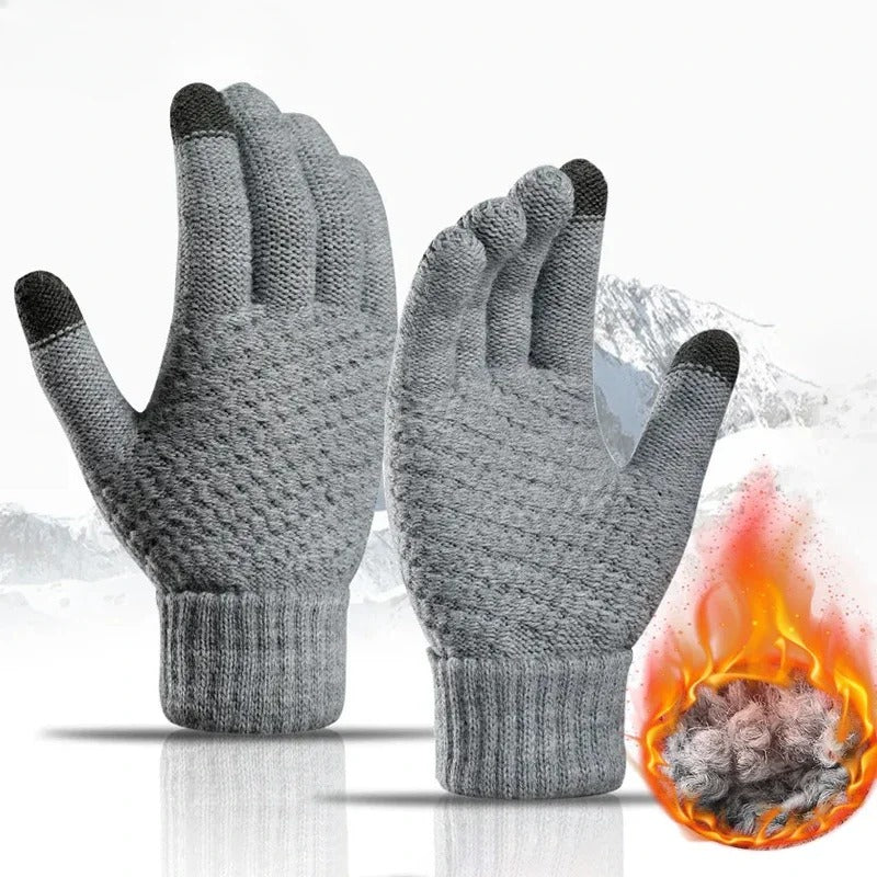 Gants d'hiver classiques en tricot à écran tactile