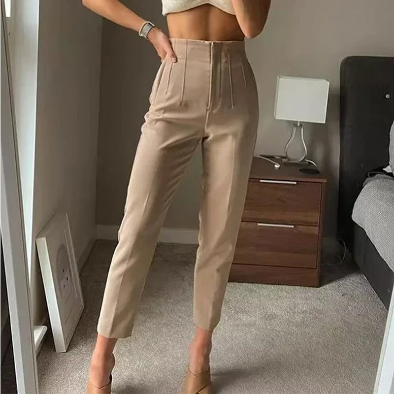 Pantalon taille haute pour femmes