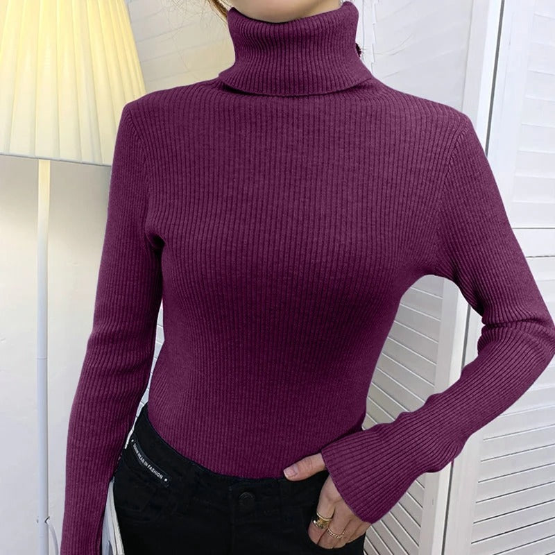 Pull à col roulé en cachemire pour femmes