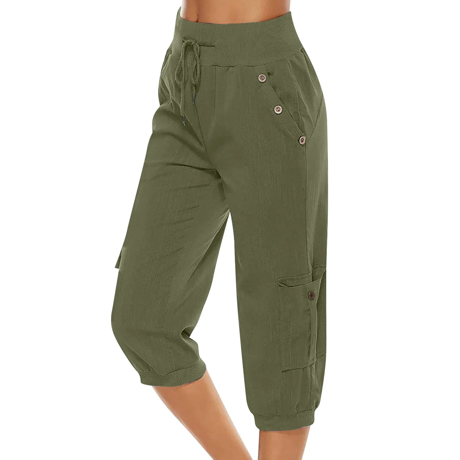 Pantalon court à taille élastique pour femmes