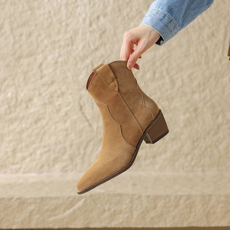 Bottines à talon compensé et à bout pointu
