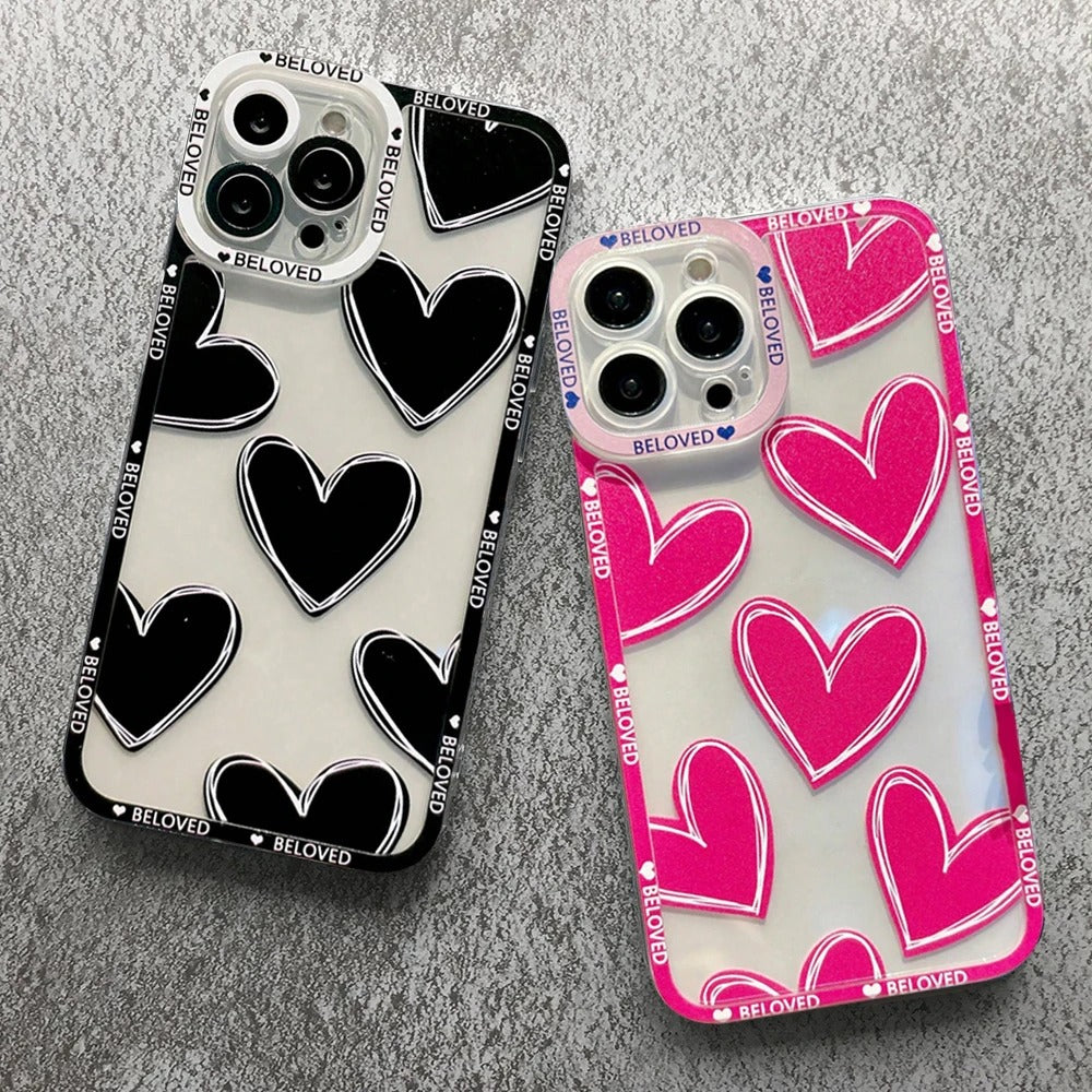 Coque de téléphone coeur d'amour pour iPhone
