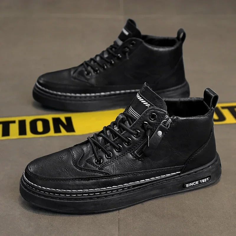 Bottes hautes en cuir pour hommes