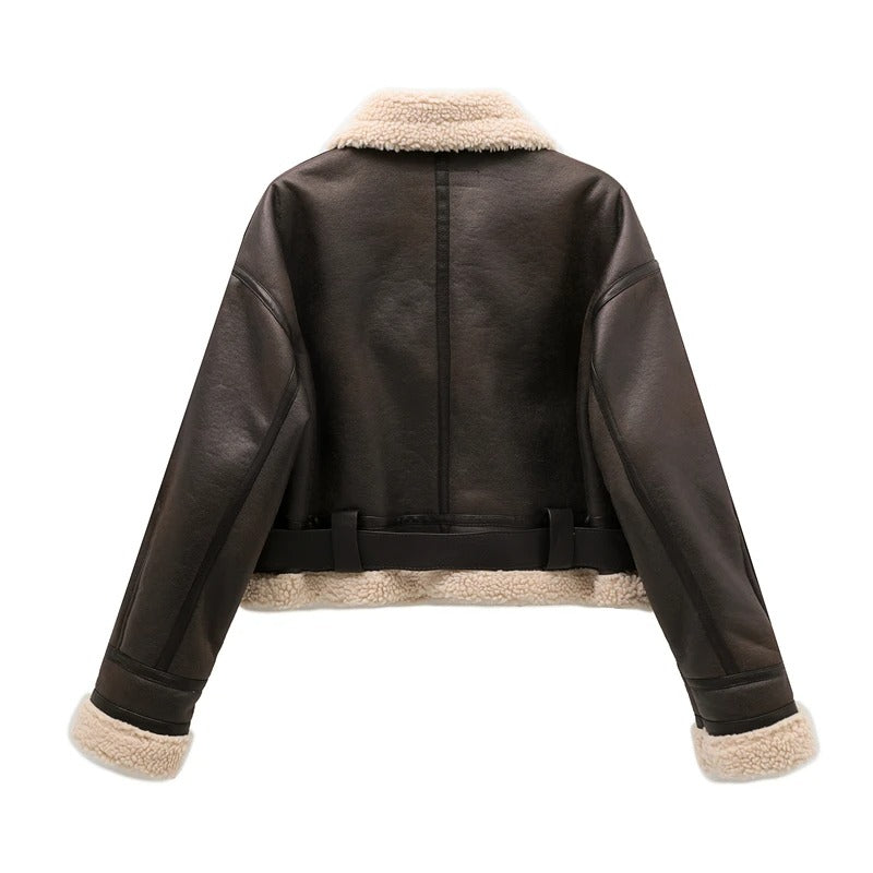 Veste Vintage à ourlet ceinturé pour femmes