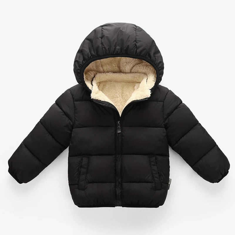 Veste à capuchon en fourrure pour enfants