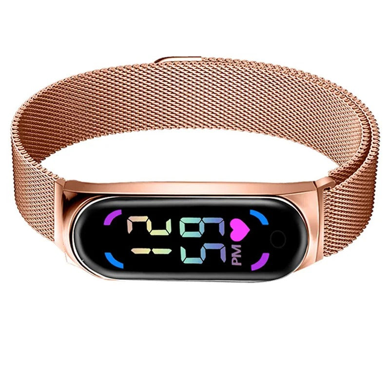Montre LED à bracelet magnétique pour femme