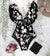 Maillot de bain à volants imprimé floral pour femmes