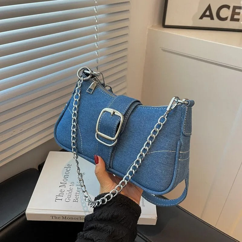 Sac à bandoulière en denim pour femmes