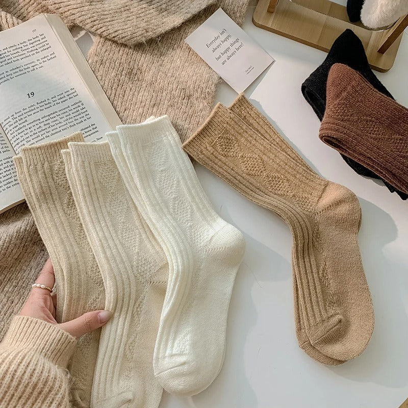 3 paires/ensemble Chaussettes en laine de cachemire pour femmes