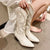 Bottes mi-mollets brodées pour femmes