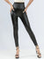 Pantalon en cuir doublé de polaire pour femmes