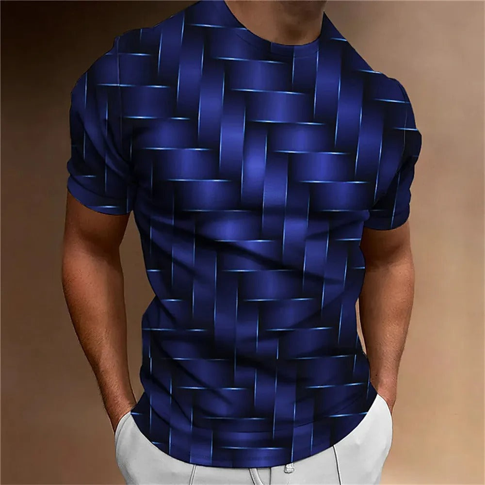 T-shirt homme imprimé 3D géométrique