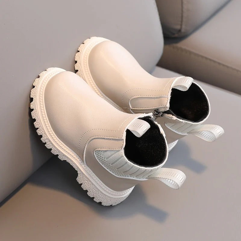 Bottes en cuir à fermeture éclair latérale pour enfants