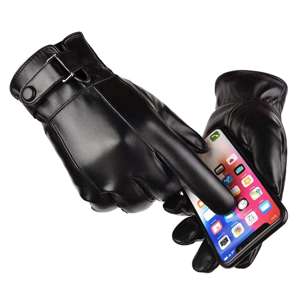 Gants d'hiver en cuir pour hommes