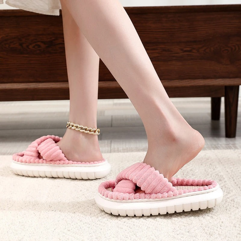 Chaussons de salle de bain antidérapants à bout ouvert